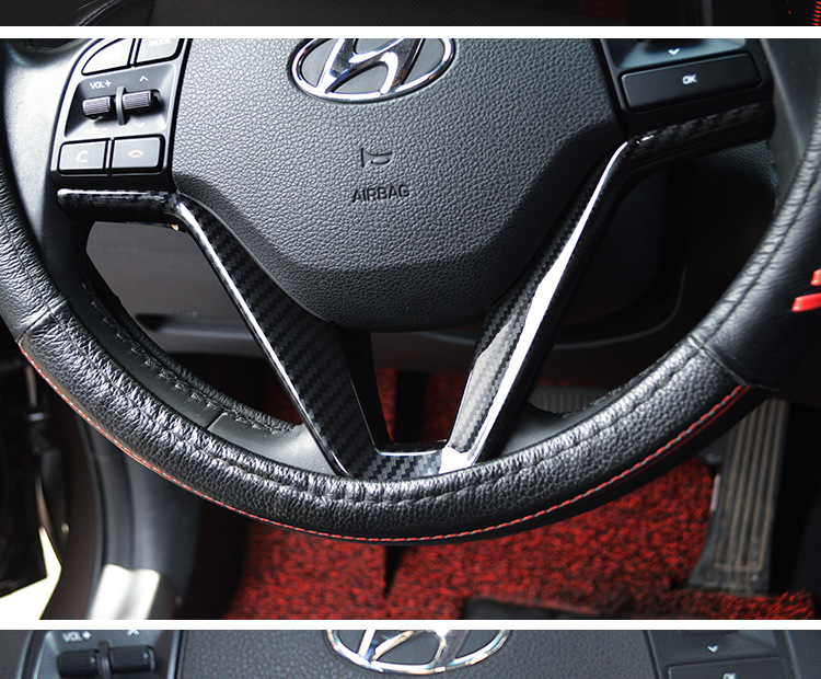 Cross-Border Hot-Selling Carbon Fiber Pattern Sticker for Hyundai Tucson Steering Wheel, Water Transfer Decoration Sticker for Interior Center Console Modification