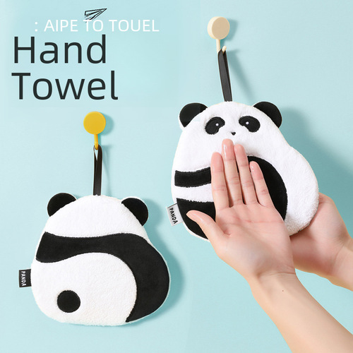 Panda Double-Layer Hand Towel for Kids, Cute Cartoon Bathroom Towel, Kitchen Thick Absorbent Quick Dry Wash Cloth