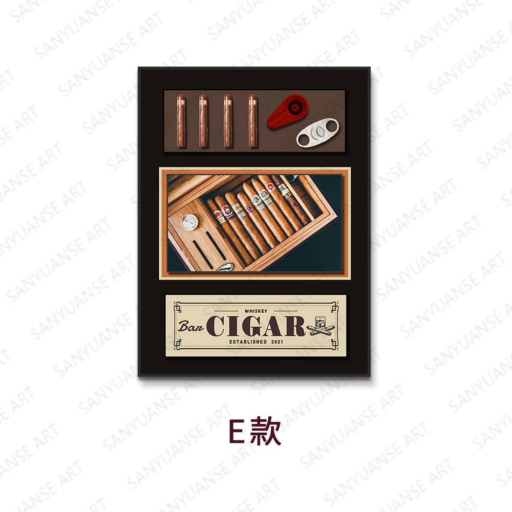 Cigarro de simulación instalación física tridimensional pintura de muestra habitación restaurante cafetería pintura decorativa artística