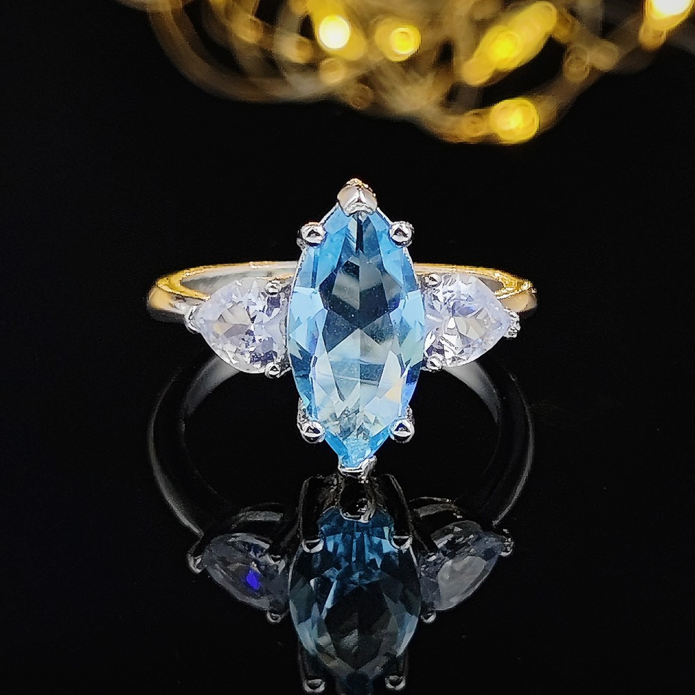 Fashion Geometric Copper Inlay Zircon Rings 1 Piece