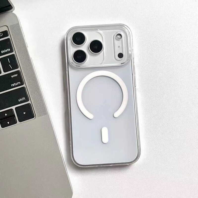 适用iPhone17轻薄磁吸手机壳苹果16promax雾面半透磨砂透明PC硬壳|undefined