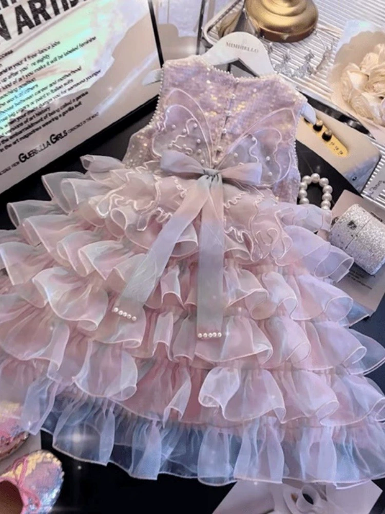 Summer skirt, summer clothing, children's small princess costume, evening dress, western style, Birthday gift