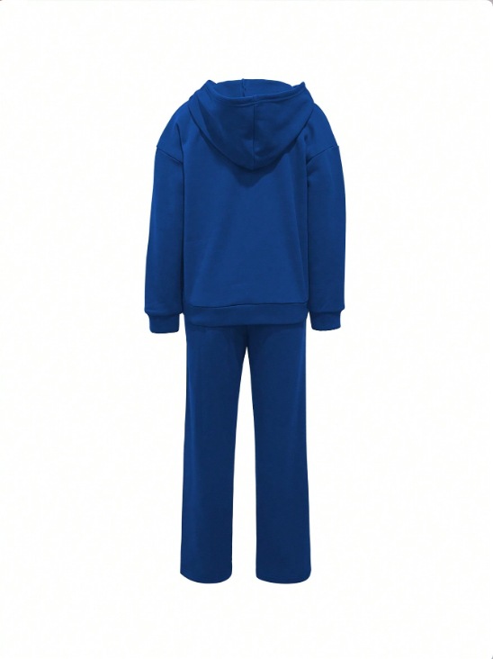 Women's Autumn Winter Hooded Sweatshirt And Straight Leg Pants Set Plus Size Clothing Popular_ecoleips.com