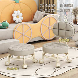滑轮矮凳万向轮小凳子带娃神器儿童学步凳滑轮凳擦地修脚美缝圆凳
