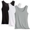 Women's ice silk vest black+white+grey