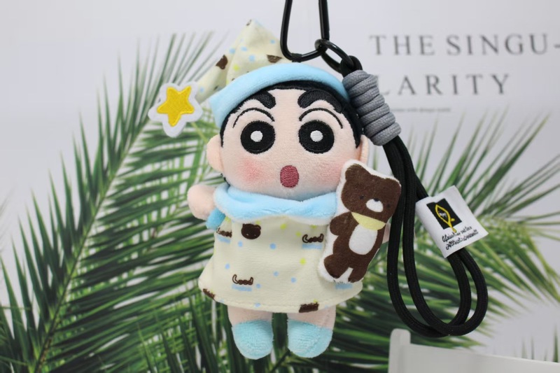 本物の 4inch クレヨンしんちゃんキーホルダーぬいぐるみ小さな人形 10 センチメートルペンダントブティックバッグ小さなペンダント|undefined