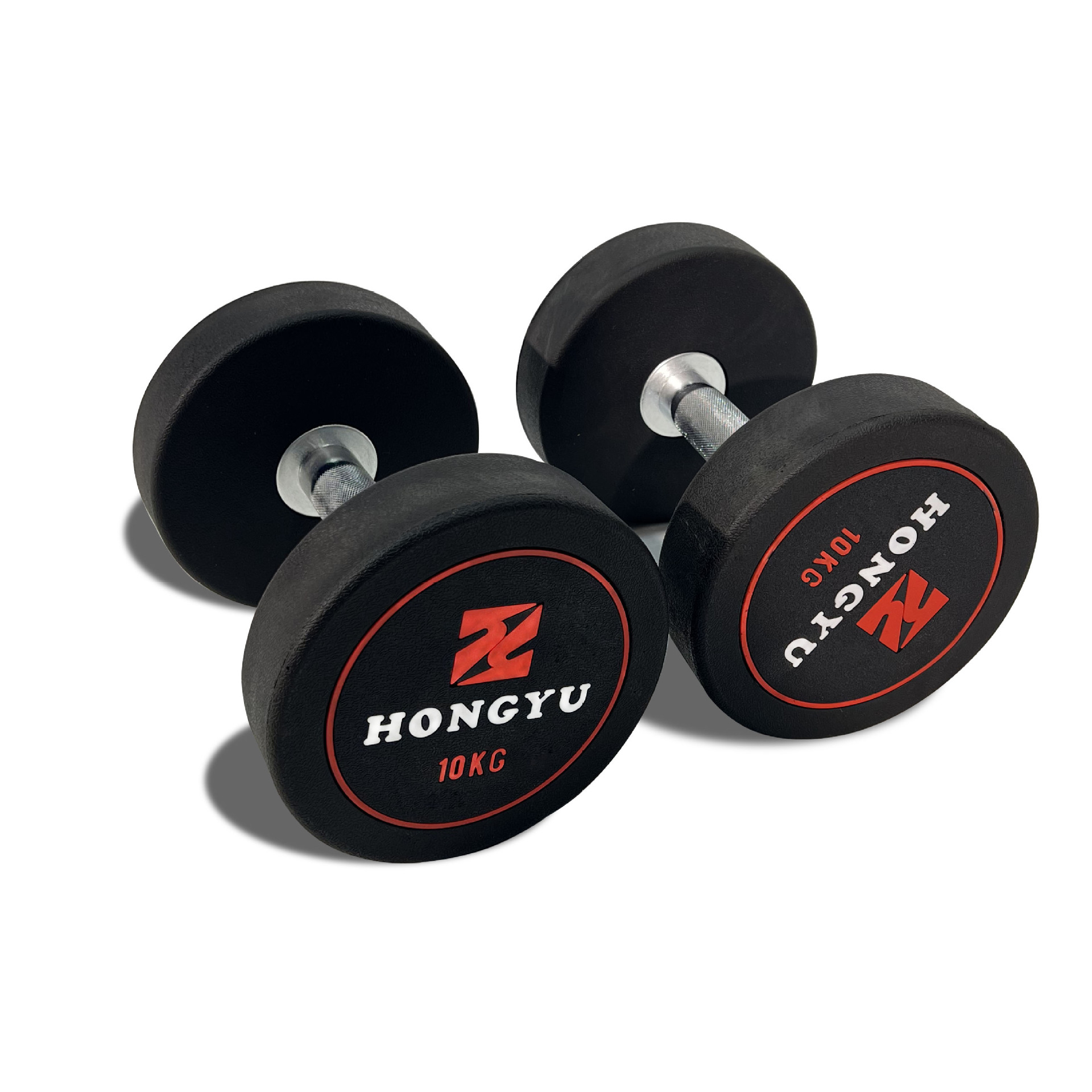 black rubber dumbbells