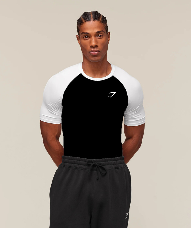 GYMSHARK メンズ Tシャツ スポーツ フィットネス ラウンドネック 伸縮性 速乾性 通気性 半袖 ファッショナブルな Tシャツ トップス|undefined