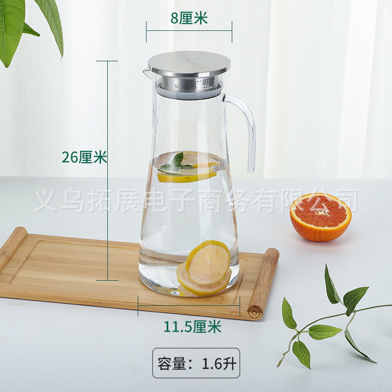Jarra de acrílico jugo de plástico olla fría Hervidor de agua restaurante bar olla de bebidas resistente a altas temperaturas a prueba de explosiones olla de limón