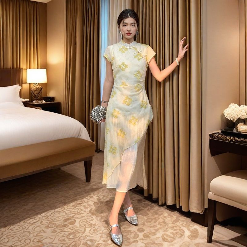 2025夏季新款新中式国风绝美旗袍裙女改良年轻款高级感日常连衣裙|undefined