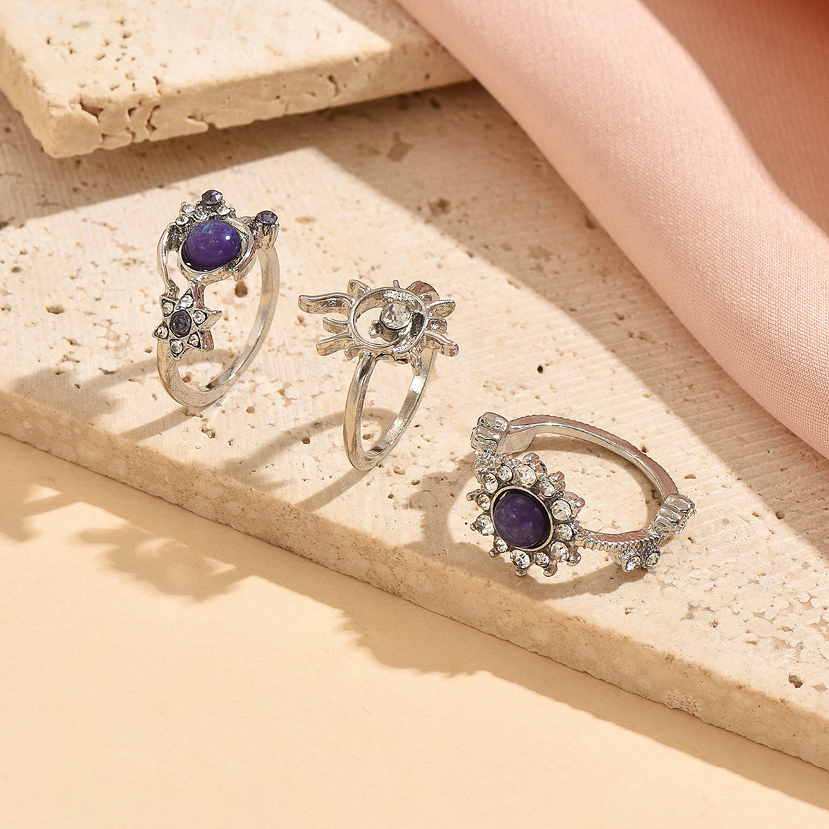 Set di anelli sole e luna viola gioielli firmati donna_voghion.com