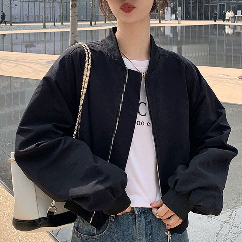 短款夹克外套女春季2025新款宽松休闲小个子气质显瘦设计感棒球服|undefined