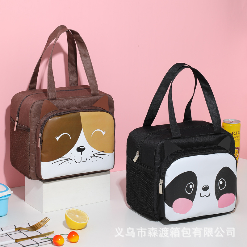 Internet celebrity cartoon lunch bag children's large capacity square lunch box bag outgoing insulated bag manufacturer supports printing logo