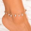 Beach ankle bracelet, fashionable crystal, trend pendant, European style, simple and elegant design, wholesale