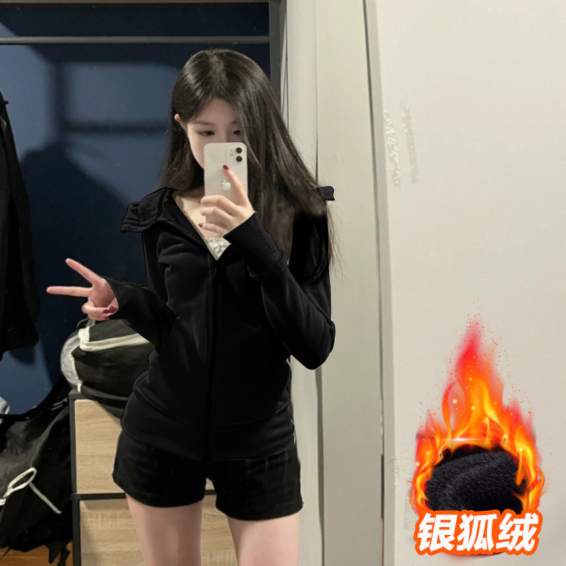外套女款短款收腰秋季穿搭修身连帽秋天上衣紧身粉色卫衣2025新款|undefined