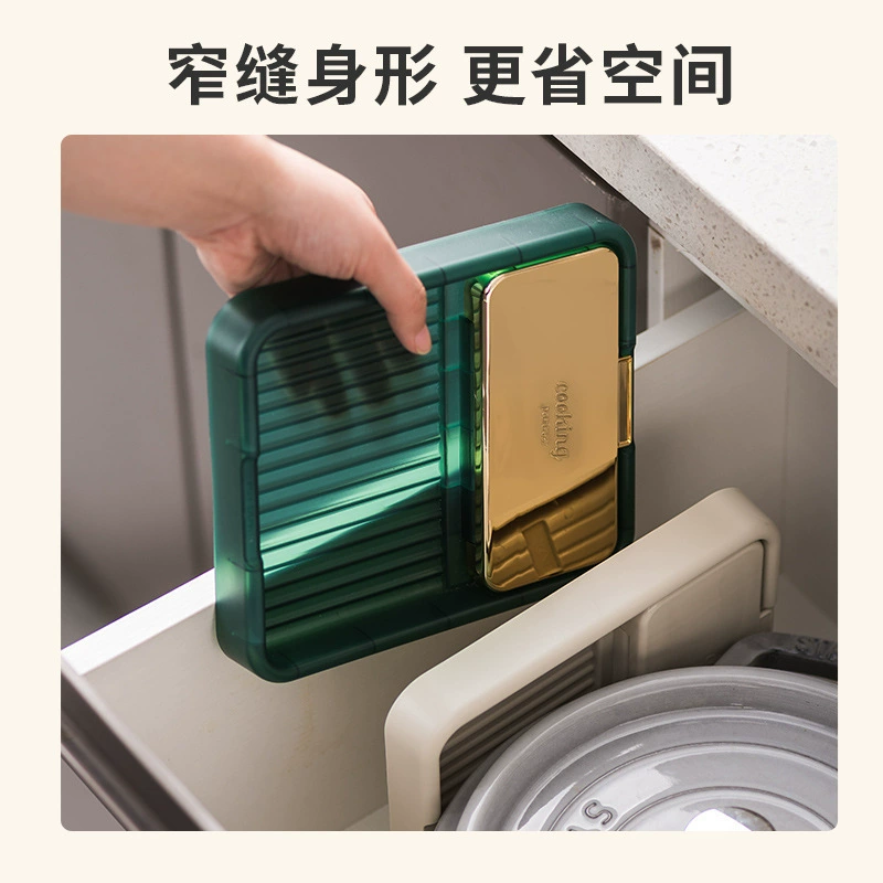 The kitchen can be folding the pot lid, the shovel holding the rack, the cutting board multi -function counters, sitting chopping board placed the shelf