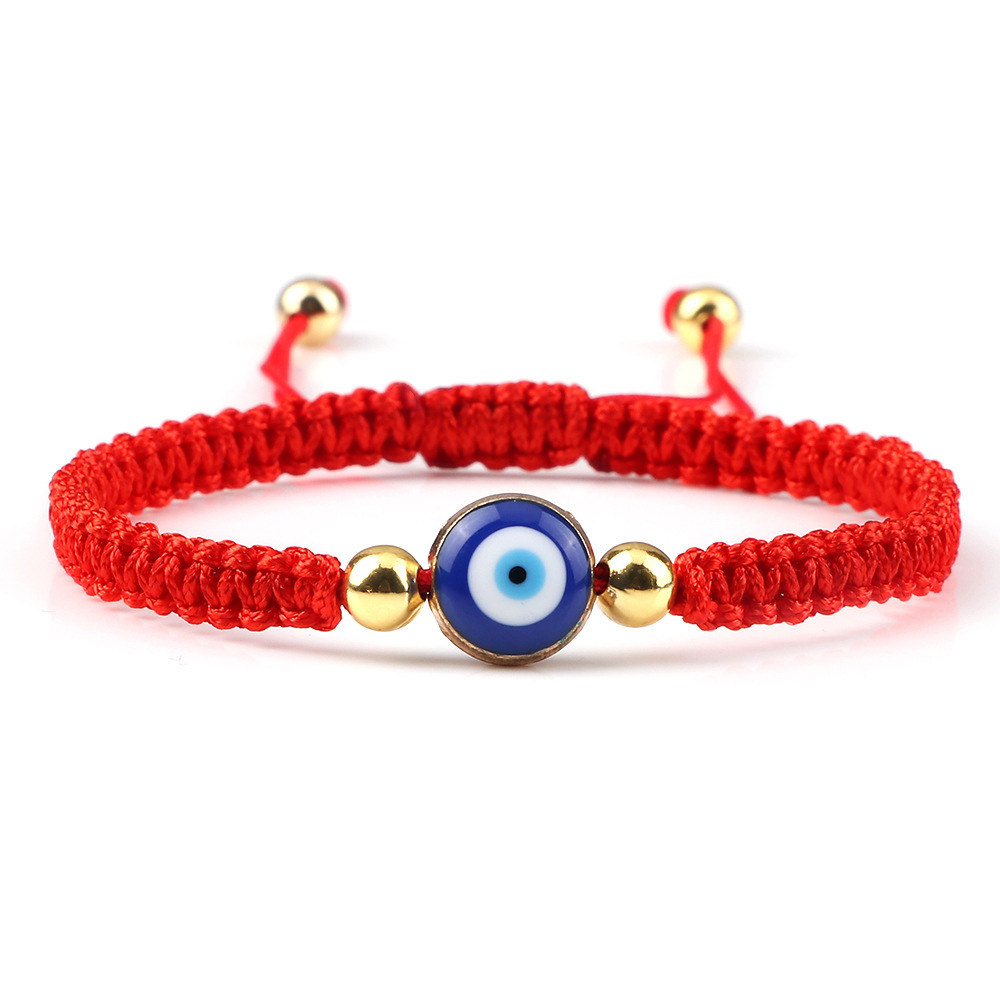 Amazon's New Devil's Eye Braided Bracelet Gold and Silver Beads Flat Knot Bracelet Personalized Blue Eyes Good Luck Bracelet