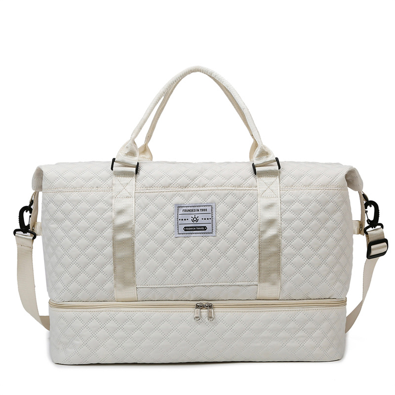 Estilo coreano bordado rómbica hilo bolsa de maternidad bolsa de almacenamiento crossbody portátil Madre y niño bolsa de yoga bolsa de fitness bolsa de viaje de gran capacidad