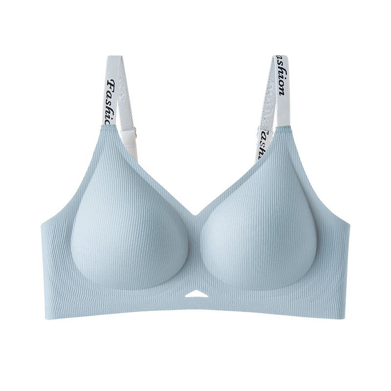 Verano hilo de soporte suave jalea ropa interior damas sin marcas de colateración sujetador anti-caída soporte superior fija copa sujetador delgado