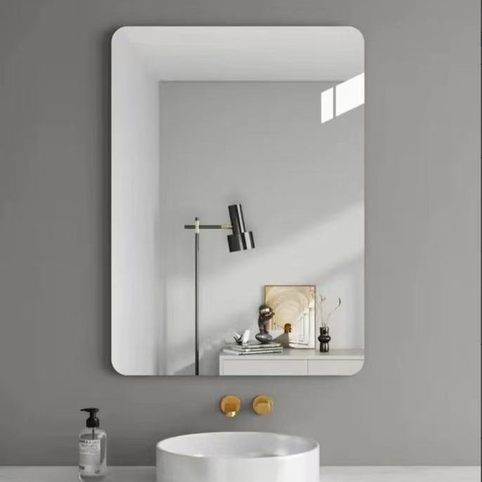 Bathroom Mirror Acrylic Wall-Mounted Punch-Free Bathroom Makeup Mirror Wall-Mounted Bathroom Toilet Home Bathroom Mirror