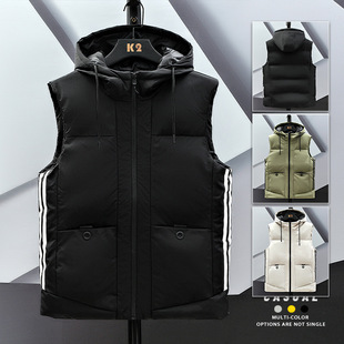 Vest Men's 2024 Autumn and Winter New Fashionable Vest Youth Loose Casual Jacket Thickened Waistcoat