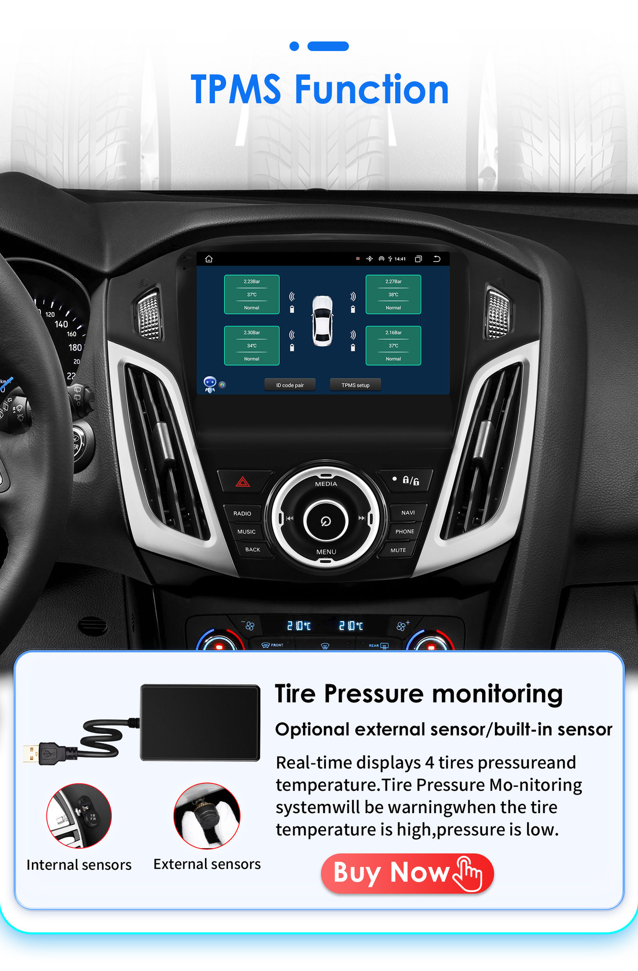 Suitable for 11-19 Models of Ford Focus Mk3 Android Smart Navigation Bluetooth Gps Integrated Reversing Camera System