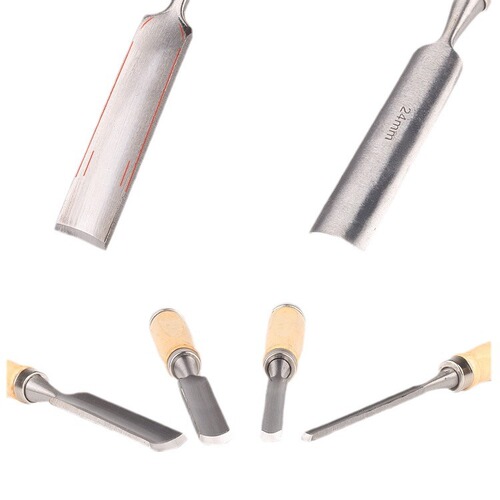 Semi-round chisel, woodworking chisel, carved chisel, woodworking carving knife, woodworking tool set, semi-round shovel 4-piece set wholesale