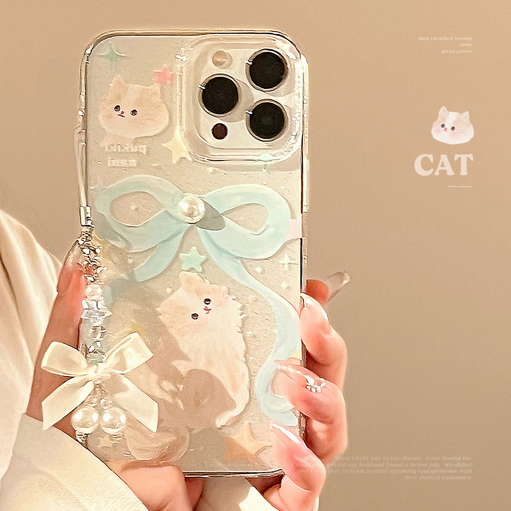 45g Weight iPhone Applicable Brands Phone Cases Classification tpu Material Cat, Bow Knot Pattern Cute Style Tpu Cat Bow Knot Cute Phone Cases Phone Accessories 无