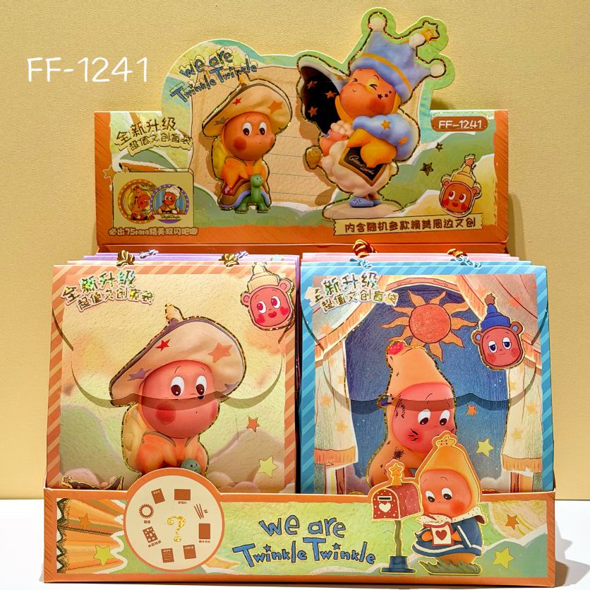 Nuevos productos de papelería bolsas ciegas grandes estrellas de dibujos animados cajas ciegas de alto valor de cara en la moda periférica juego caja ciega conjunto de papelería