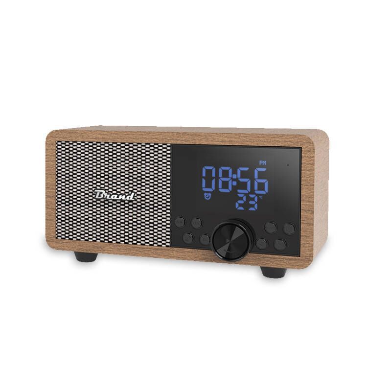 新しい FM ラジオワイヤレス木製 Bluetooth オーディオサブウーファー小型スピーカー時計カードレトロ Bluetooth スピーカー|undefined