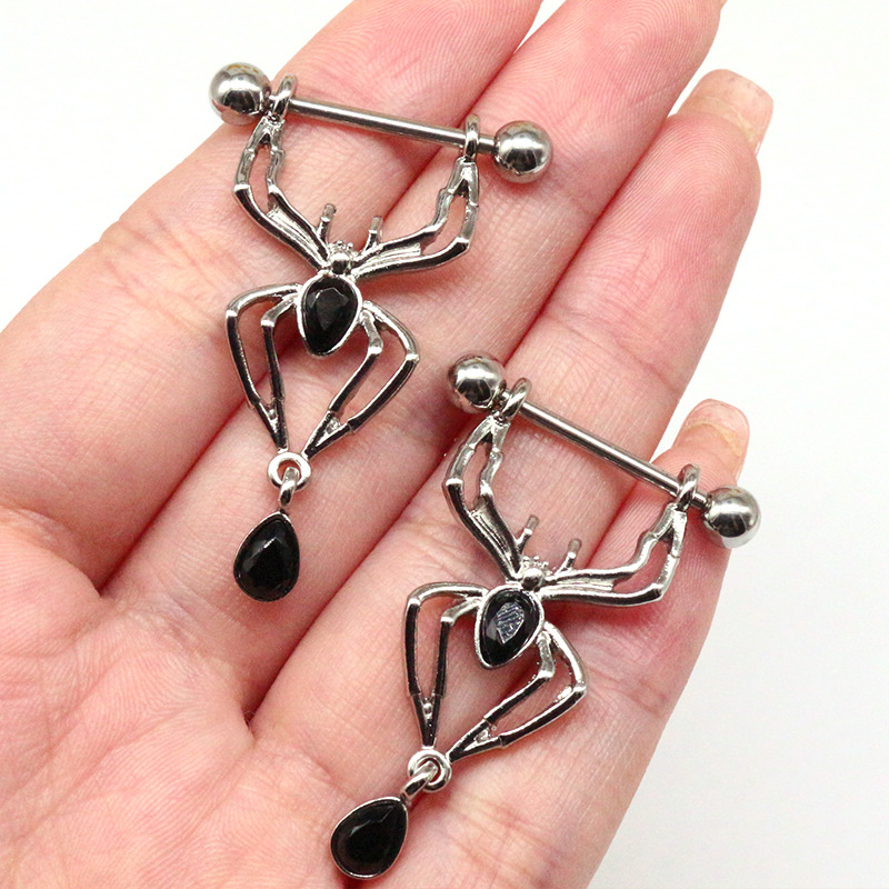 Unisex Gender 1 Piece Nipple Rings & Studs Fashion Heart Shape Spider Stainless Steel Copper Plating Zircon
