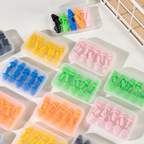 5 pairs of noise-cancelling wireless earplugs silicone Christmas tree shaped set swimming accessories adult earplugs