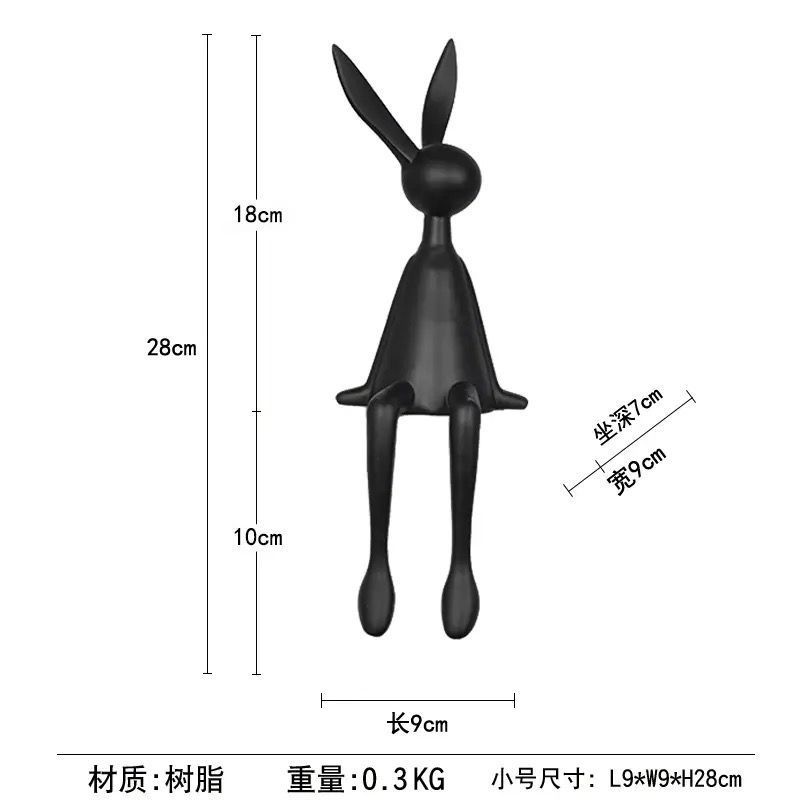 インターネット有名人の漫画の耳座っているウサギの装飾品モダンなモデルルームのリビングルームの玄関テレビキャビネットの家具|undefined