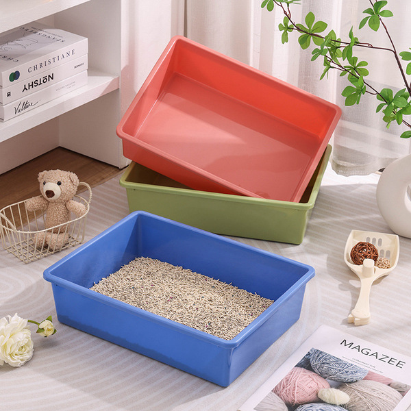 No containing rectangular pet cat sand pot pet stool nipple cat…