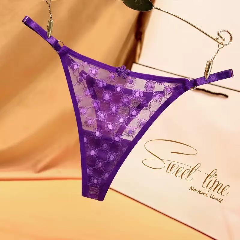 Adjust Adjustable Fishnet Thong Transparent t Lace Panties Sexy and Alluring Women's Lingerie