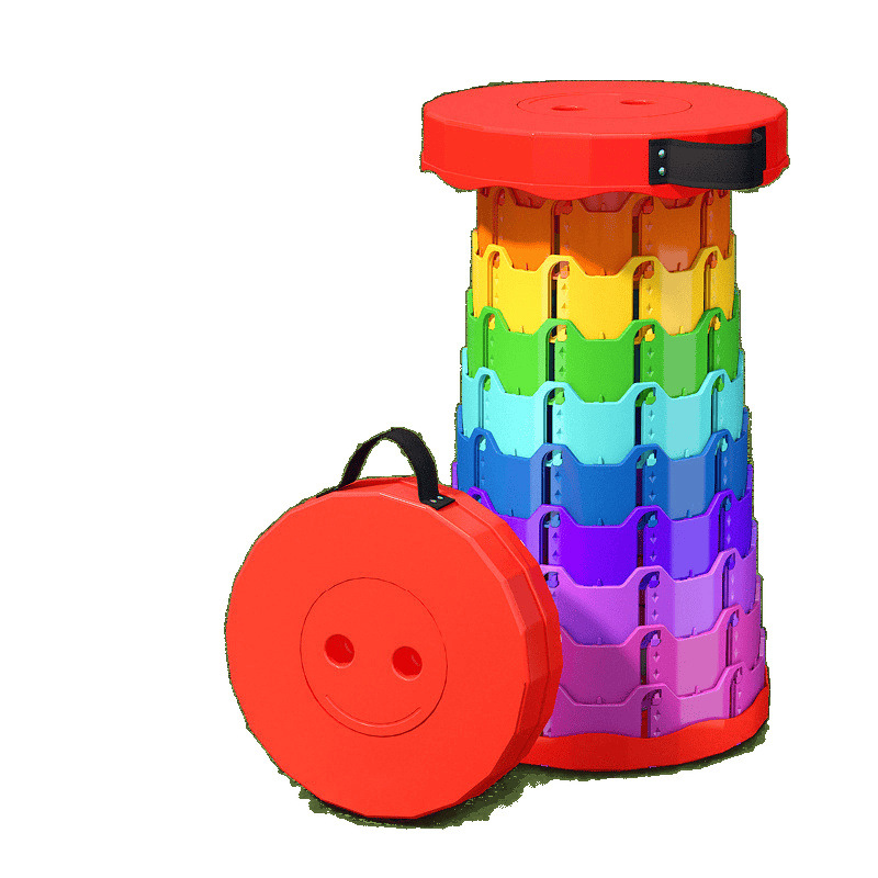 Taburetes plegables arco iris taburetes plegables pequeños taburetes de viaje de bolsillo sin asiento para sentarse al aire libre taburetes telescópicos interiores