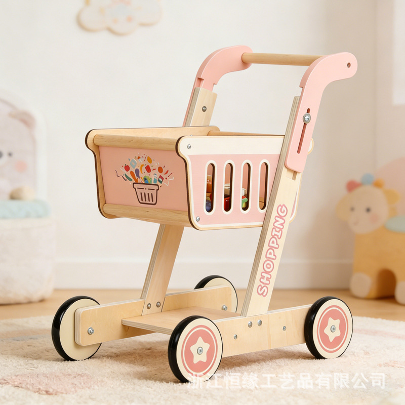 Caminador de Madera Multifuncional para Bebés de 1-3 Años Antivuelco con Freno