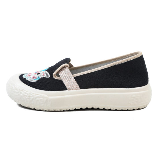 New Guofeng All-match Old Beijing Women's Cloth Shoes Breathable Slip-in Embroidered Lazy Shoes Ethnic Style Soft-soled Single Flat Shoes