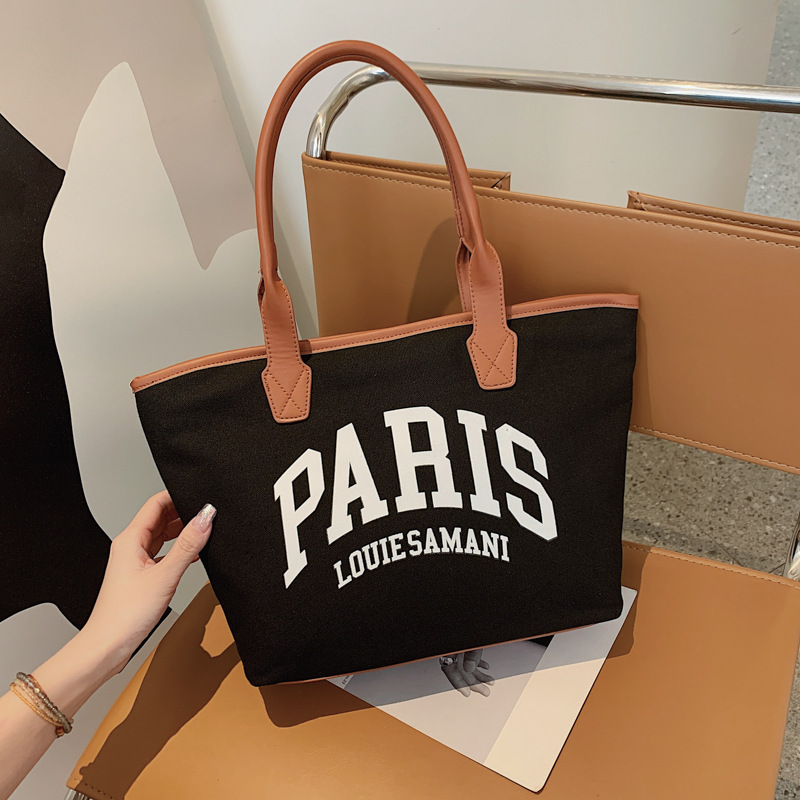 Ležérní plátěná velká taška pro ženy 2023 nová trendy módní velkokapacitní taška přes rameno jednoduchá trendy taška tote_voghion.com
