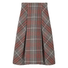 2025年新品S家秋季日系甜美百搭高腰粗纱格纹半身裙修身秋冬裙子