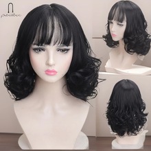 仿真短假发空气刘海女假发蛋卷头齐肩发气质网红卷发圆脸修颜减龄