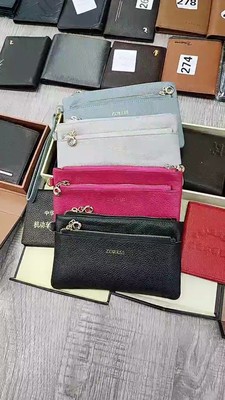 女士真皮雙拉鏈長款錢包