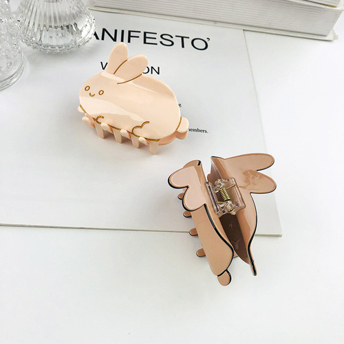 New rabbit acetic acid hair clip, fashionable and cute hair clip, fresh clip, small hair clip, hair catcher on the back of the head, hair shark clip
