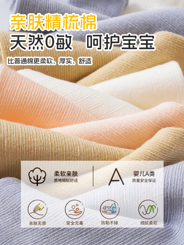 2025春秋宝宝棉护膝纯色保暖透气走路防摔学步婴儿爬行护腿袜套|undefined