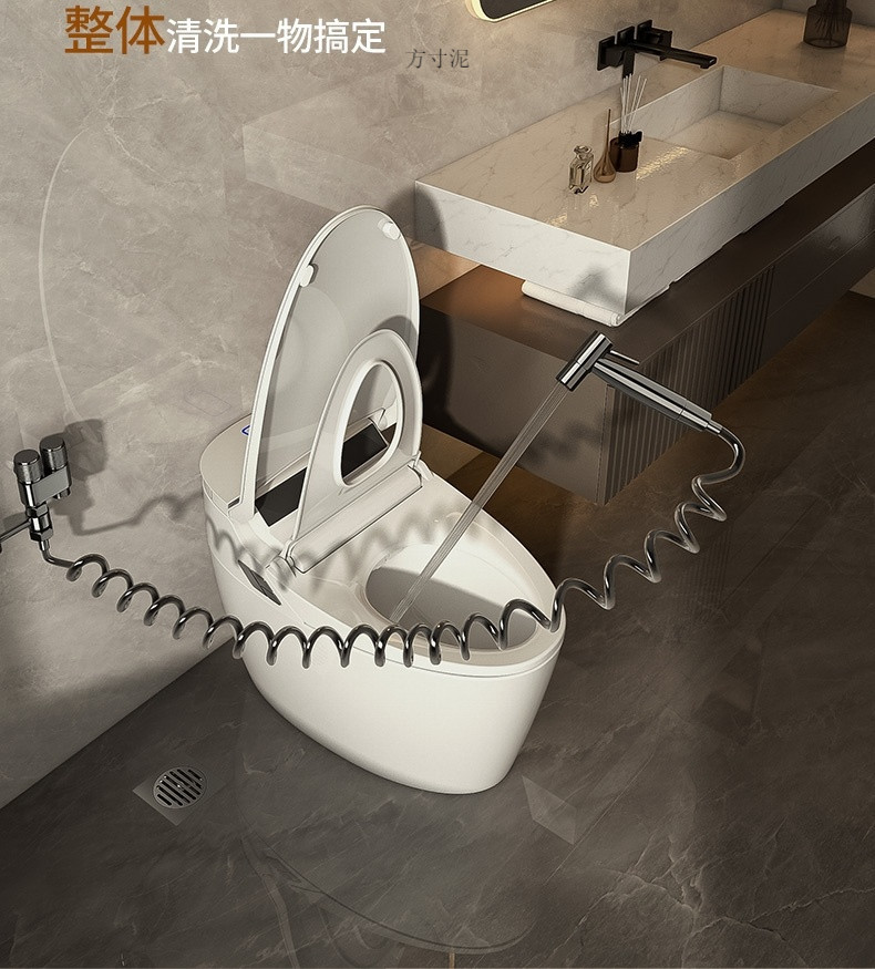 All-copper toilet companion with spray gun, one in and two out, household flush, toilet, high-pressure Angle valve faucet, bathroom Application Scenario