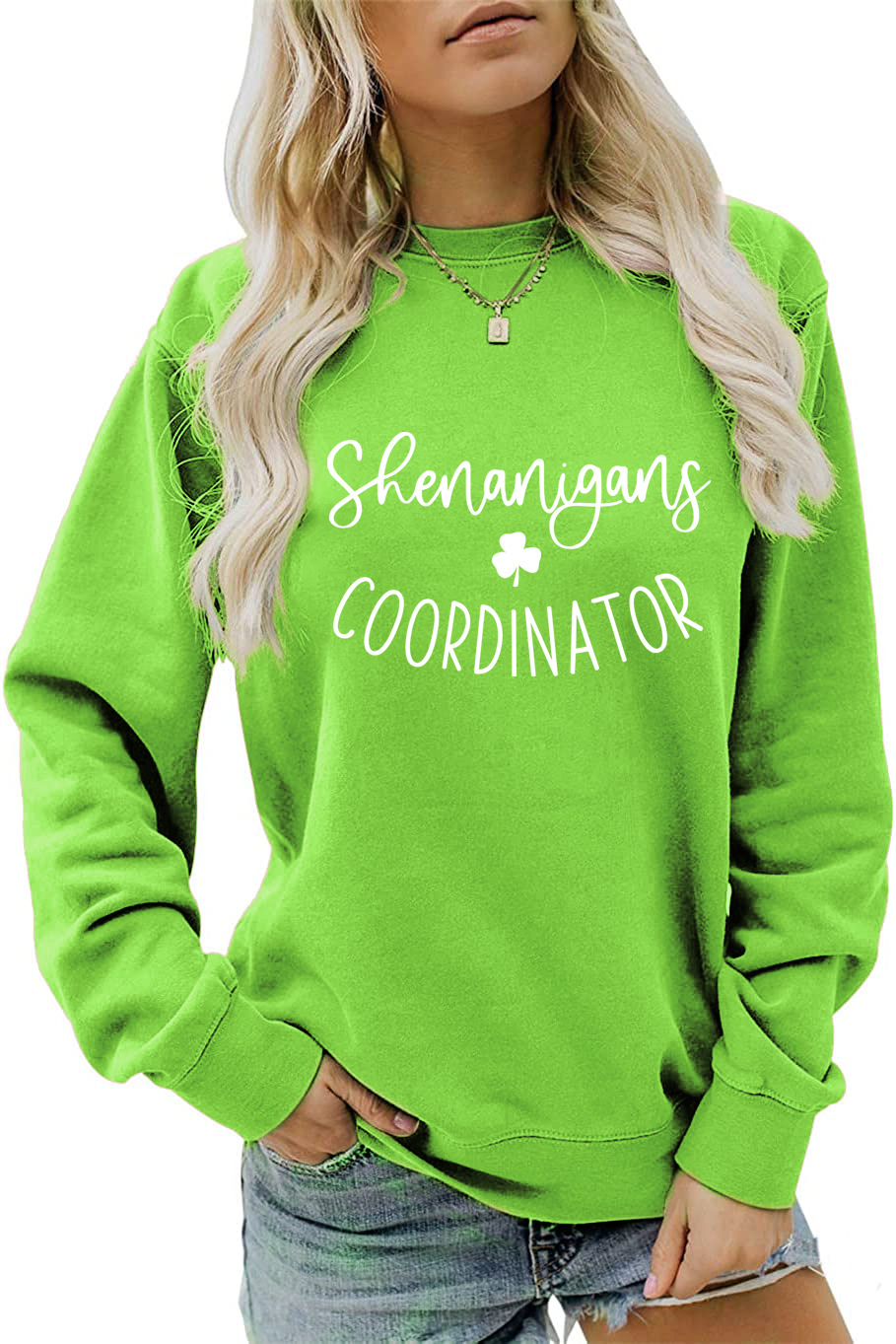 420g Weight Long Sleeve Sleeve Length Pullovers Placket Type Regular Sleeve Sleeve Type Cotton Fabric Type Regular Top Length Hoodie Tops Type Daily Occasion Round Neck Neckline Loose Fit Type St. Patrick Festival Shamrock, Letter Pattern Spring, Autumn Season Women's Gender Casual, Streetwear Style Women's Hoodies Long Sleeve Casual Streetwear Shamrock Letter 21