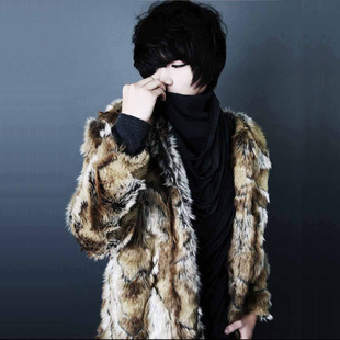Imitation mink fur coat autumn and winter men's eco-friendly imitation fur fashion vintage leopard coat imitation rabbit fur coat trendy men