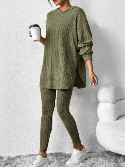 2025 European and American Amazon Cross-Border Autumn and Winter Women's Loose Hooded Long-Sleeved Casual Pants Threaded Pit Suit 2025 European and American Amazon Cross-Border Autumn and Winter Women's Loose Hooded Long-Sleeved Casual Pants Threaded Pit Suit