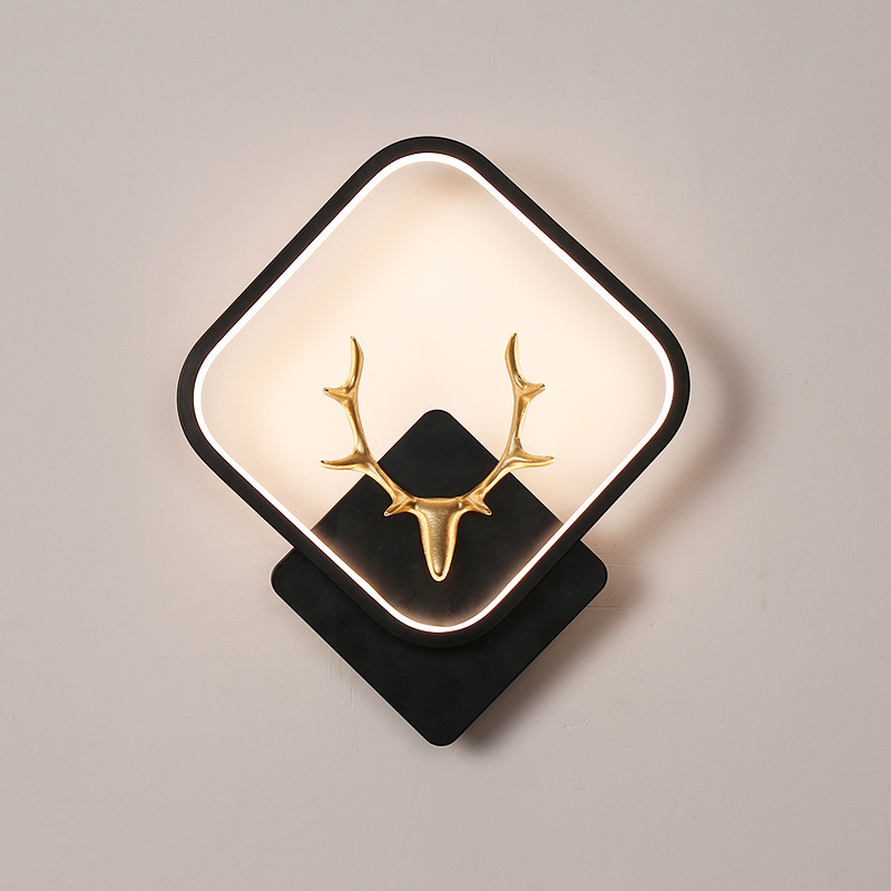 Pared de fondo lámpara de pared moderna dormitorio LED lámpara de pared minimalista lámpara de red roja nórdica cabezal de cama pasillo de fondo personalidad