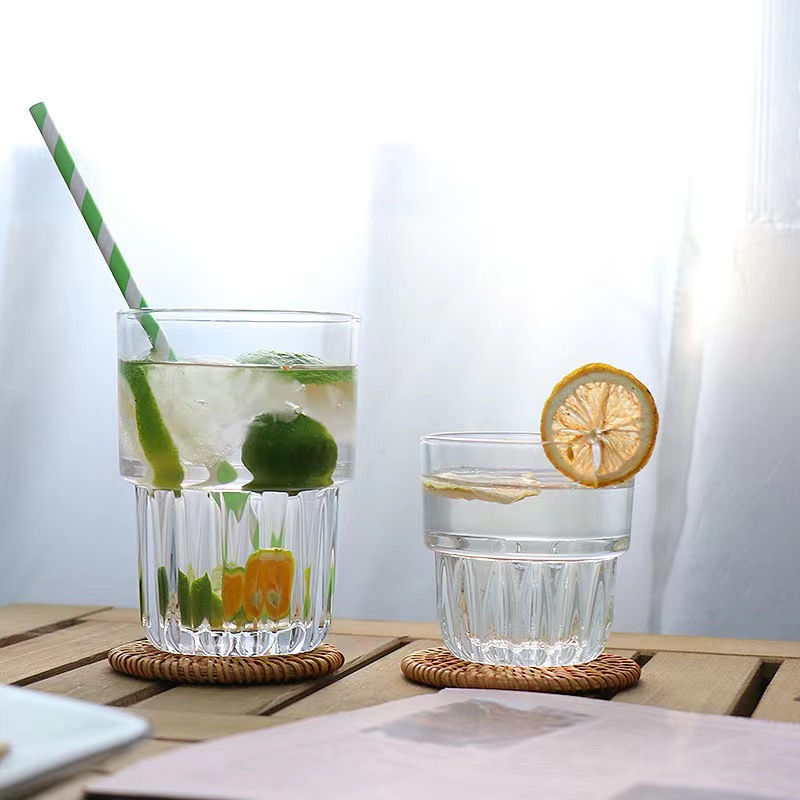 INS Internet celebridad vidrio nuevo apilable fruta té taza leche té taza vidrio caliente beber té jugo taza catering taza